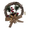 Christmas wreath, scarlet champagne, Christmas door hanging decoration, rattan wreath ring hanging piece, Christmas decoration Item Picture